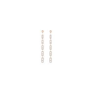 Boucles d'oreilles pendantes Messika Move Link Multi en or rose et diamants