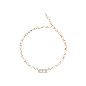Collier Messika Move Link en or rose et diamants