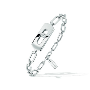 Bracelet chaîne Messika My Move en or blanc sans motif centrale