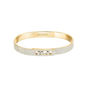 Bracelet bangle Messika Move Noa pavé en or jaune et diamants