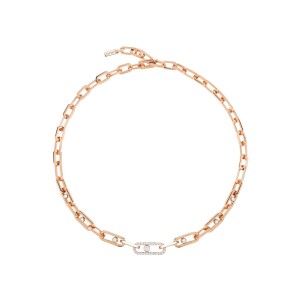 Collier Messika Move Link en or rose et diamants