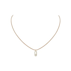 Collier cordon Messika Care(s) beige pavé en or jaune et diamants