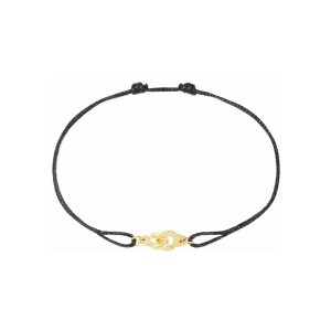Bracelet sur cordon Menottes dinh van R6.5 en or jaune et diamants