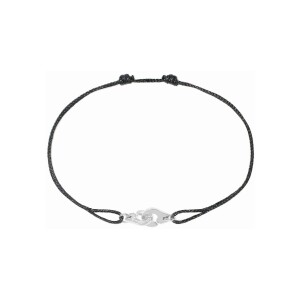 Bracelet sur cordon Menottes dinh van R6.5 en or blanc et diamants