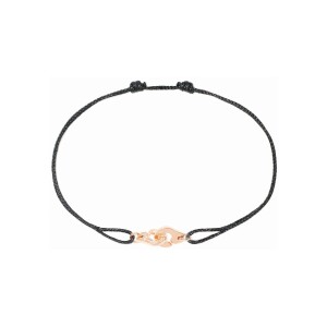 Bracelet sur cordon Menottes dinh van R6.5 en or rose et diamants