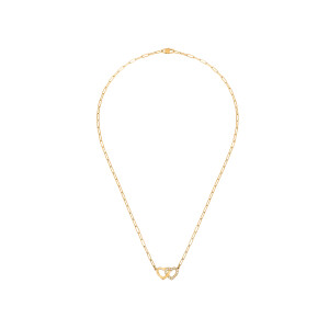 Collier dinh van Double Cœurs R9 en or jaune et diamants