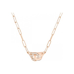 Collier dinh van Menottes R10 en or rose et diamants