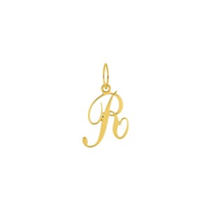 Pendentif lettre R en or jaune