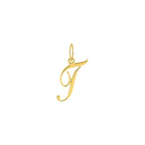 Pendentif lettre T en or jaune