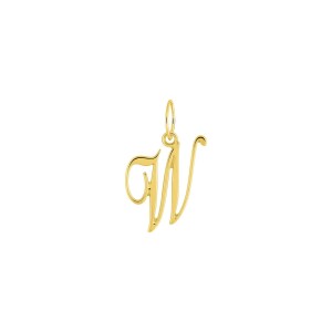 Pendentif lettre W en or jaune