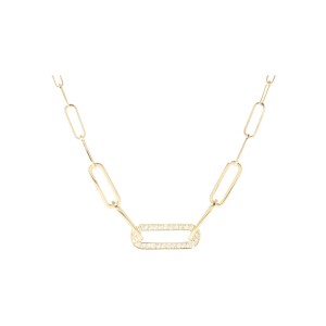 Collier dinh van Maillon petit modèle en or jaune et diamants