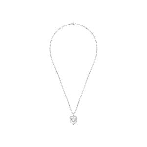 Pendentif dinh van Double Coeurs R15 en or blanc et diamants