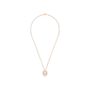 Pendentif dinh van Double Coeurs R15 en or rose et diamants