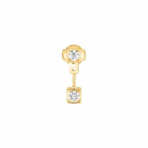 Mono boucle d'oreille dinh van Le Cube Diamant en or jaune et diamants