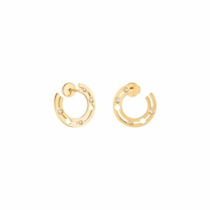 Boucles d'oreilles créoles Pulse dinh van en or jaune et diamants