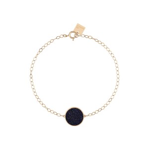 Bracelet Ginette NY EVER DISC en or rose et blue sand stone