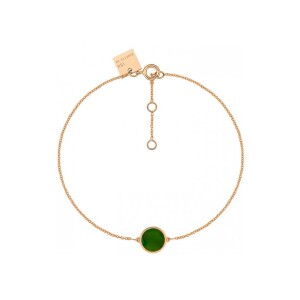 Bracelet Ginette NY MINI EVER DISC en or rose et jade