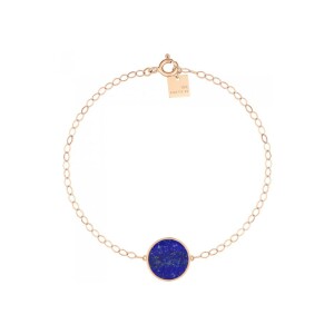 Bracelet Ginette NY EVER DISC en or rose et lapis lazulis