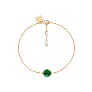 Bracelet Ginette NY MINI EVER DISC en or rose et malachite
