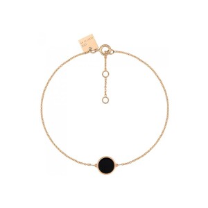 Bracelet Ginette NY MINI EVER DISC en or rose et onyx noir