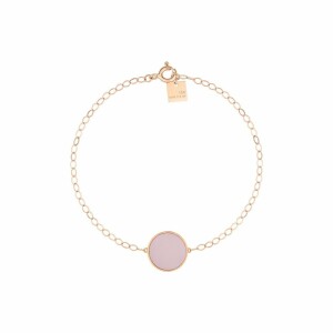 Bracelet Ginette NY EVER DISC Pink Mop Disc en or rose et nacre rose