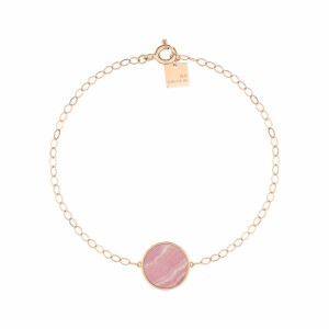 Bracelet Ginette NY EVER DISC en rhodocrosite et or rose