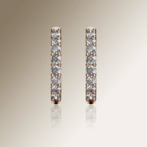 Rose Gold Round Claw Diamond Huggies