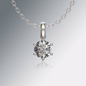 Platinum 6-Claw Solitaire Round Diamond Pendant