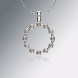 Platinum Circle of Life Tube Diamond Pendant