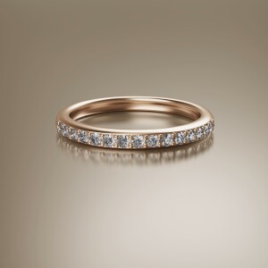 Rose Gold Claw Eternity Diamond Ring