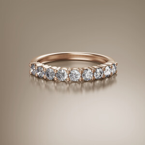 Rose Gold Claw Eternity Diamond Ring