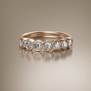 Rose Gold Tube Eternity Diamond Ring