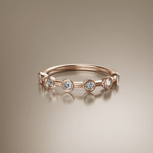 Rose Gold Spaced Tube Eternity Diamond Ring