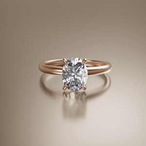 Rose Gold 4-Claw Solitaire Oval Diamond Ring