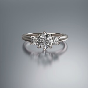 White Gold Trilogy Round Diamond Ring