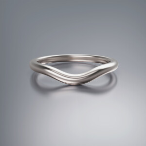 White Gold Curved Wedding Band