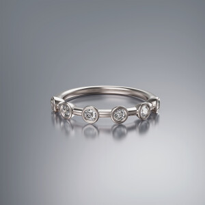 White Gold Spaced Tube Eternity Diamond Ring
