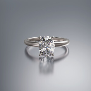 White Gold 4-Claw Solitaire Oval Diamond Ring
