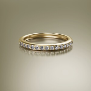Yellow Gold Claw Eternity Diamond Ring