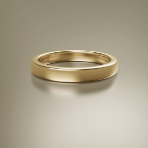 Yellow Gold Flat 3mm Wedding Band