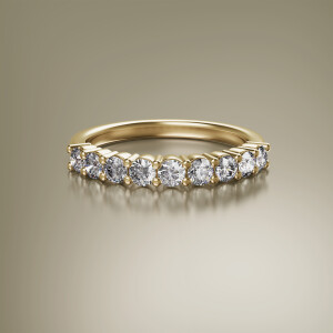 Yellow Gold Claw Eternity Diamond Ring