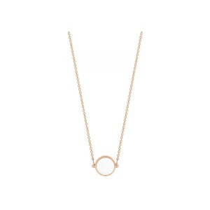 Collier Ginette NY MINI EVER DISC en or rose et agate blanche