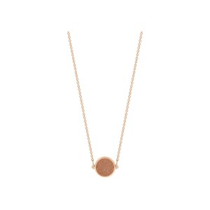 Collier Ginette NY MINI EVER DISC en or rose et pierre de sable