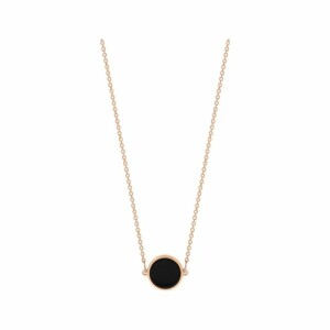 Collier Ginette NY MINI EVER DISC Onyx disc necklace en or rose et onyx noir