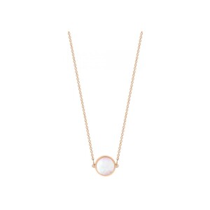 Collier Ginette NY MINI EVER DISC en or rose et nacre rose