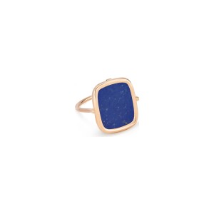 Bague Ginette NY ANTIQUE RING en or rose et lapis lazuli