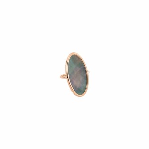 Bague Ginette NY ELLIPSES & SEQUINS en or rose et nacre