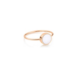Bague Ginette NY MINI EVER DISC RING en or rose et agate
