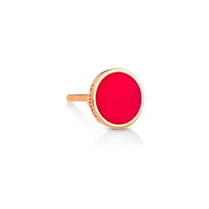 Mono boucle d'oreille Ginette NY EVER DISC en or rose et corail