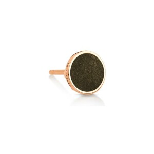 Mono boucle d'oreille Ginette NY EVER DISC en or rose et obsidiennes